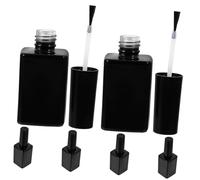 Hohopeti 6 piezas Botellas de Vidrio para Esmalte de Uñas Negras Frascos Recargables para Gel y Laca Pequeñas y Portátiles para Uso Personal y Salón Diseño Prueba de Fugas
