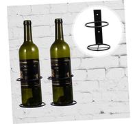 Hohopeti 6 Piezas Botellero Pared Hierro Soporte Vino Colgante Montaje Pared Exhibidor Vino Sólido Moderno Compacto