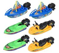 Hohopeti 6 Piezas Juguetes Bañera Barcos de Plástico para Modelos de y Moto Acuática sin Pilas Seguro y Fácil de Usar para Bebés y Decoración y Versátil
