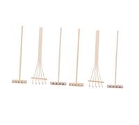 Hohopeti 6 Piezas Rastrillos Mini de Bambú para Jardín Zen Rastrillo de Escritorio con Modelos de Dientes Decoración para Meditación y Mesa Accesorios para Caja de Arena