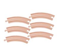 Hohopeti 6 Piezas Vías de Tren de Madera para Educativo con Gruesas y Resistentes para Construir Circuitos Personalizados y Promover la Creatividad Casa o Fiestas