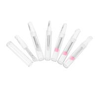 Hohopeti 6 Pinceles Aplicadores de Silicona para Sombra y Bálsamo Labial, Reutilizables, con Tapa Transparente, Cabezal Ancho y Ángulo Inclinado, Kit de Maquillaje Ojos 3 Rosa 3 Blanco