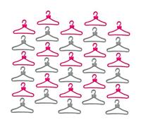 Hohopeti 60 Piezas Mini Perchas para Muñecas de Plástico en Rosa y Gris, Perchas Pequeñas para Ropa y Vestidos de Casa de Muñecas, Organizador de Ropa para Juegos y Accesorios Infantiles