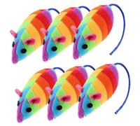 Hohopeti 6piezas Juguetes De Ratón De Peluche para Gatos Interactivos Catnip para Interiores Juguetes Divertidos para Gatos y Gatitos