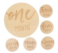 Hohopeti 6piezas Tarjetas del Mes de Crecimiento del Marcadores Mensuales de Madera Tarjetas de Logros para Bebés para Registrar Avances de Desarrollo el Dormitorio de Bebés