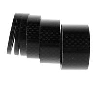 Hohopeti 7 Piezas Espaciadores para Auriculares de Bicicleta de Fibra de Carbono Negra con Alturas para Manillar y Horquilla Montaje Rápido y Amortiguación de Vibraciones