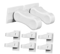 Hohopeti 8 Piezas Cerraduras de Manija de Puerta para Bebés Seguridad Infantil Instalación Adhesiva Compatible con Puertas Estándar Diseño y