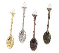 Hohopeti 8 piezas Cucharas Pequeñas para Café y Postres Diseño Vintage con Mango Cómodo y Cabeza Redonda Pulida Aptas para Helados Yogur y Uso Hogar o Restaurante