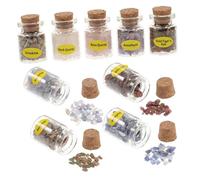 Hohopeti 9piezas Mini Frascos De Cristal Piedras Naturales De Color Set De Unidades para Decoración y Deseos Botellas para Manualidades y