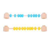 Hohopeti Ábaco Educativo de Juguete para Pequeños, 2 Piezas en Colores Amarillo y Azul Claro, Herramienta de Aprendizaje de Matemáticas para Bebés de 0 a 6 Meses, Tablero de Actividades
