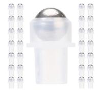 Hohopeti Accesorios con Rodillo Transparente de 16 Dientes para Botellas Roll-on Acero y Plástico, 30 Piezas, Aplicación Uniforme y Fácil de Llevar para Aceites Esenciales y Labiales