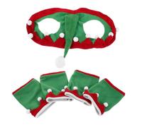 Hohopeti Accesorios Navideños para Caballo con Gorro y Protectores de Patas Transpirables Suaves y Cómodos para Desfiles y Protección y Trail Riding