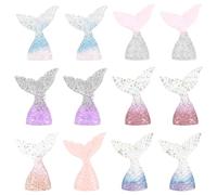 Hohopeti Adornos para Pastel de Fiesta Sirena Mini 12 Piezas Mezcla Colores, Decoración de Sirena para Pasteles Pequeños, Accesorios para Fiestas y Fotografía, Figuras Pequeñas de Resina