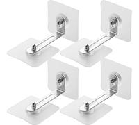 Hohopeti Anclajes Adhesivos para Muebles sin Perforaciones Acero Inoxidable y Acrílico 4piezas Resistentes al Desgaste, Instalación Simple para Seguridad Infantil Mascotas