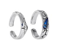 Hohopeti Anillos Vintage de Ojo para San Valentín, Unisex, Plata Retro K51, Joyería de Dedo para Hombre y Mujer, Obsequio Original para Bodas y Eventos
