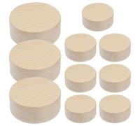 Hohopeti Astillas de madera sin pintar 10 unidades para manualidades con madera, discos redondos naturales para niñas y decoración de temporada