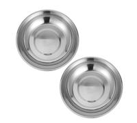 Hohopeti Bandeja de Acero Inoxidable 2 Piezas 25 CM para Báscula Electrónica Accesorios de Pesaje Preciso para Uso en Cocina y Laboratorio