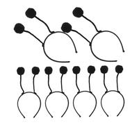 Hohopeti Bolas de Pelo de Tejido y Hierro Accesorios Únicos y Llamativos 6 Diademas Negras para Cosplay y Maquillaje para Fiestas y Disfraces