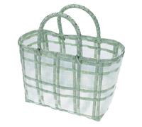 Hohopeti Bolsa de Mano Tejida Transparente Estilo Retro Bolsa de Flexible para Compras y Playa Bolso de Rafia Mujer Verano Pequeño Verde