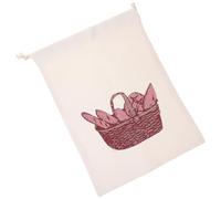 Hohopeti Bolsa para Pan Reutilizable de Lino Beige Cordón, Diseño Sencillo y Fácil de Llevar para Almacenamiento en Baños y Habitaciones