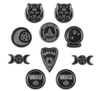 Hohopeti Broche de Insignia de Aleación Vintage Punk Oscuro, Set de 10 Unidades Diseño de Sombrero de Bruja y Elementos Góticos, Accesorios de Decoración DIY para Ropa y Estilo Aleatorio