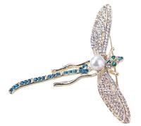 Hohopeti Broche de Libélula con Perlas y Cristales Alfiler para Ropa Mujer Accesorio Elegante para Vestidos Bufandas y Sombreros Regalo para Ocasiones Especiales