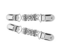 Hohopeti Broche para Suéter de Mujer 2 Piezas Cristal, Pinza Decorativa de Aleación de Zinc Plateada, Clip para Chal y Vestido, Accesorios Elegantes para Banquetes y Bailes