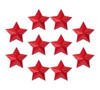 Hohopeti Broches de Aluminio Rojos en Forma de Estrella de Cinco Puntas 4 CM Pack de 10 Piezas Insignias Decorativas para Ropa Sombreros y Accesorios de Viaje