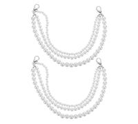 Hohopeti Cadenas para Zapatos de Tacón Alto de Tres Capas con Perlas Sintéticas Accesorio Ligero con Cierre Rápido Joyería Decorativa para Botas y Zapatillas Mujer Adorno Elegante