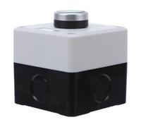 Hohopeti Caja Controladora Industrial 1 Botón Pulsador Momentáneo Verde, Carcasa Resistente al Polvo de Color Claro, para Parada de Emergencia y Apertura de Puertas en Entornos