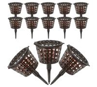 Hohopeti Caja de Fertilizante con Tapa para Bonsáis, Maceta de Plástico Pequeña Color Café, 20 Unidades, Contenedor de Nutrientes para Jardinería y Crecimiento de Plantas Pequeñas