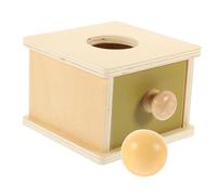 Hohopeti Caja de Permanencia de Objetos para Niños con Bolas Redondas de Madera, Juguete Educativo Multifuncional para Desarrollo de Inteligencia y Coordinación