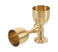 Hohopeti Cáliz de Latón Dorado Grande 2 Unidades Copa Vintage Grabada para Comunión y Ofrendas Vaso Decorativo Estilo Antiguo para Altar Bar y Eventos Renacentistas
