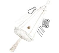 Hohopeti Cama Colgante para Gatos Boho Macramé Suave y Cómoda Cama Redonda de Algodón con Colgador y Cojín para Interior y Mascotas Que Disfrutan Descansar y Jugar