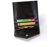 Hohopeti Cartera para Hombre Delgada de Negocios con Diseño Exclusivo y Cierre Monedero Pequeño Multifuncional PU Cuero Negro con Protección RFID para Diario y Cumpleaños Hombre