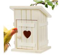 Hohopeti Casa para Pájaros de Madera Natural sin Pintar Resistente y Espaciosa Nido Seguro para Aves Pequeñas para Jardín y Decoración Exterior