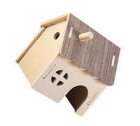 Hohopeti Casa Refugio de Madera para Hámsteres Cobayas y Erizos Estructura de Interactiva con Escondite Privado Nido Seguro y Área de Descanso para Pequeños Roedores