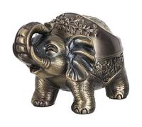 Hohopeti Cenicero de Metal Resistente al Viento con Tapa, Diseño Vintage Elefante Verde Azulado, Accesorio Portátil para Cigarrillos, Adecuado para Uso en Interiores y Exteriores, Cenicero