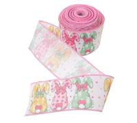 Hohopeti Cinta para Manualidades de Conejo de Pascua 6,3 CM X 9,1 M, Cinta Decorativa Diseño de Conejito, Adecuado para Envolver Regalos, Ramos y Decoración de Fiestas de Pascua