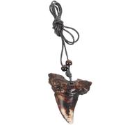 Hohopeti Colgante de Diente de Tiburón Grande Punk Collar Ajustable Cuerda de Cera y Resina Resistente Cadena Decorativa para Suéter Estilo Alternativo para Mujer Accesorio de Joyería