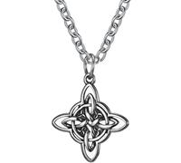 Hohopeti Collar de Acero Inoxidable para Hombre y Mujer Nudo Celta Vintage de 3 Mm y 60 Cm, Cadena de Cuello Masculina Diseño Simbólico de Cariño Eterno, Joyería Pagana para Uso Diario