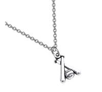 Hohopeti Collar de Béisbol Único con Colgante de Delicada Accesorio de Joyería Plateado para Regalo Cumpleaños y Aniversario