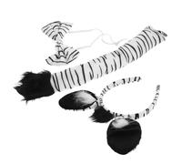 Hohopeti Conjunto de Accesorios para Disfraz de Tigre Adulto y Diadema con Orejas de Tigre de Peluche en Tonos Oscuros y Claros Pajarita Esponjosa para Carnaval y Fiestas Temáticas