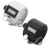 Hohopeti Contador Manual de 4 Dígitos para Golf y Béisbol, Clicker Portátil de Plástico Anillo Cromado, Paquete de 2 Unidades en Negro y Color Claro, Contador Ergonómico para