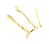 Hohopeti Cuchara Cosmética Facial 3 Piezas Doradas - Aplicador para Crema y Masaje de Ojos, Barra de Maquillaje Diseño T, Gota y Diamante, Adecuado para Cuidado Facial y Reducción de