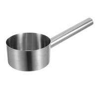 Hohopeti cucharón grande con mango largo de acero inoxidable para riego en granjas y jardines cucharón de agua capacidad 1,5 litros