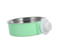 Hohopeti Cuenco Colgante Inoxidable para Mascotas Pequeño Resistente y Fácil de Limpiar Tazón Seguro para Perros y Gatos Accesorio Antideslizante para Jaulas Diseño Único Decorativo Verde