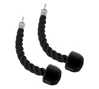 Hohopeti Cuerda de Alta Resistencia Cuerda para Ejercicios de Culturismo 2 Pcs Negro TPR・Nylon Heavy-Duty para Pulley System y Barra polea Gimnasio