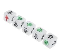 Hohopeti Datos de Mahjong Acrílicos 22mm Juego de 5 Piezas Dados de Dirección del Viento Este Sur Oeste Norte Centro FA para Fiesta y Entretenimiento en Mesa Mahjong