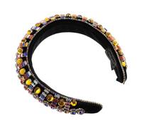 Hohopeti Diadema Ancha Acolchada con Cristales y Diamantes de Imitación Estilo Barroco Vintage para Mujer y Niña Accesorio Elegante y Antideslizante para Cabello